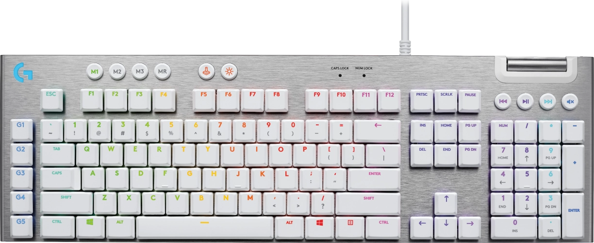 Logitech G 920-011357 tastatūra Speļu USB QWERTY Ziemeļvalstu Balts