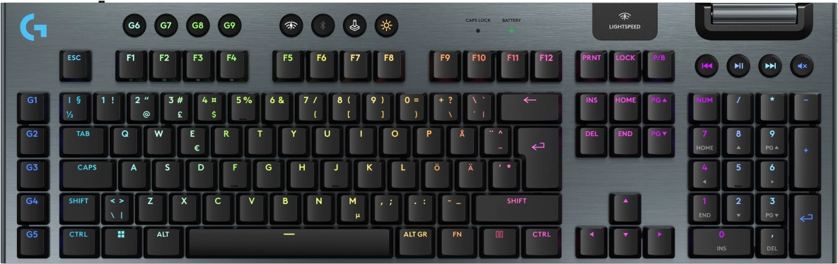 Logitech G G915 X LIGHTPEED tastatūra Gaming USB + RF Wireless + Bluetooth QWERTY Nordic Black