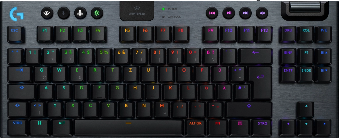 Logitech G G915 X LIGHTSPEED tastatūra Speļu USB + RF Wireless + Bluetooth QWERTZ Vācu Melns