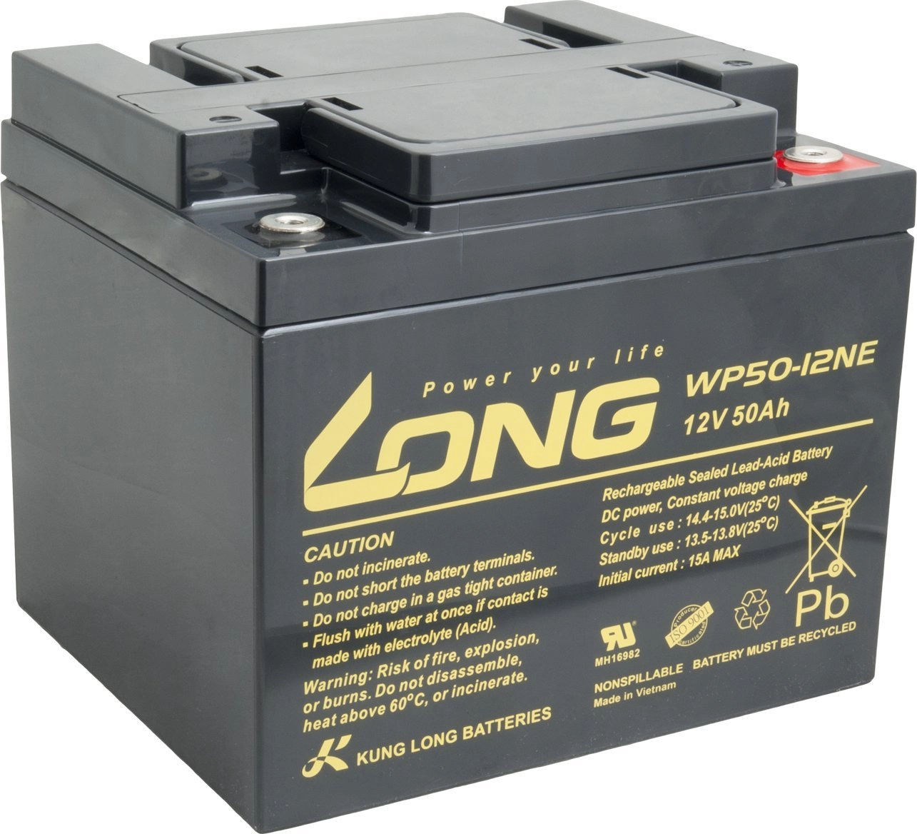 Long  Long 12V 50Ah olověný akumulátor