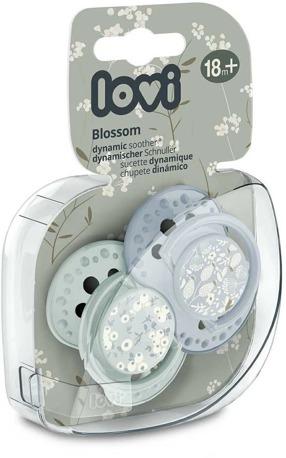 LOVI silikoniniai dinaminiai čiulptukai  Blossom Mėlyna