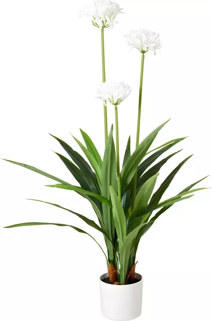 Large artificial flower in a pot