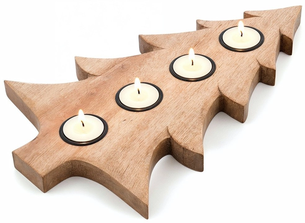 Lumarko Wooden candle holder for 4