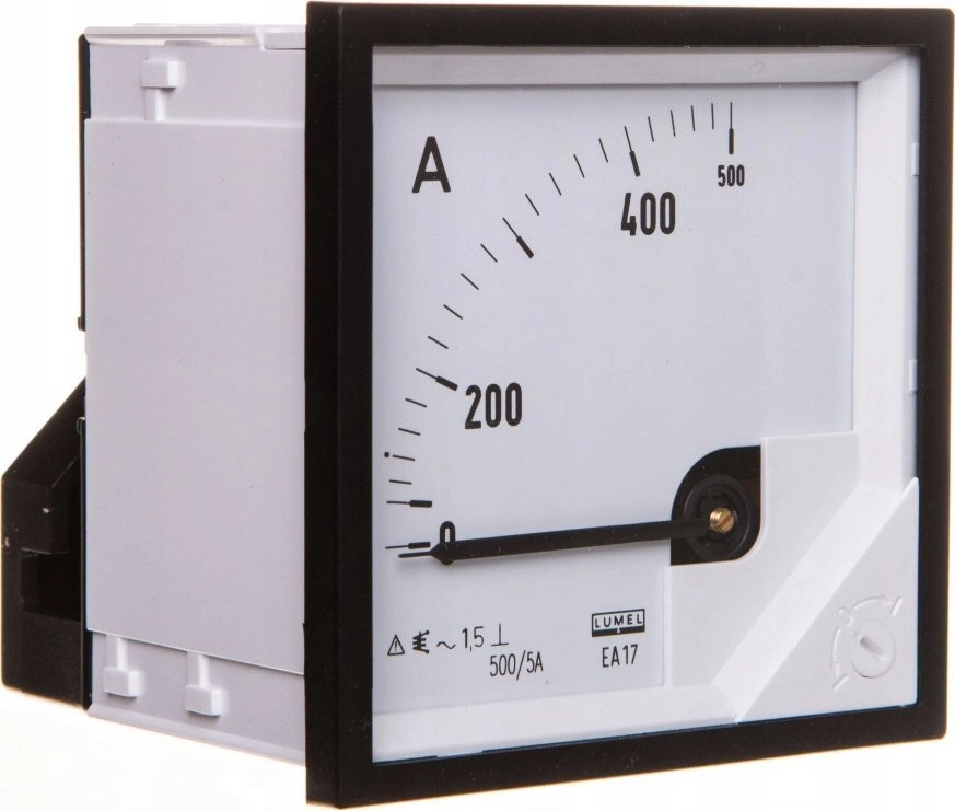 Lumel Analog board ammeter 500/5A 72x72mm