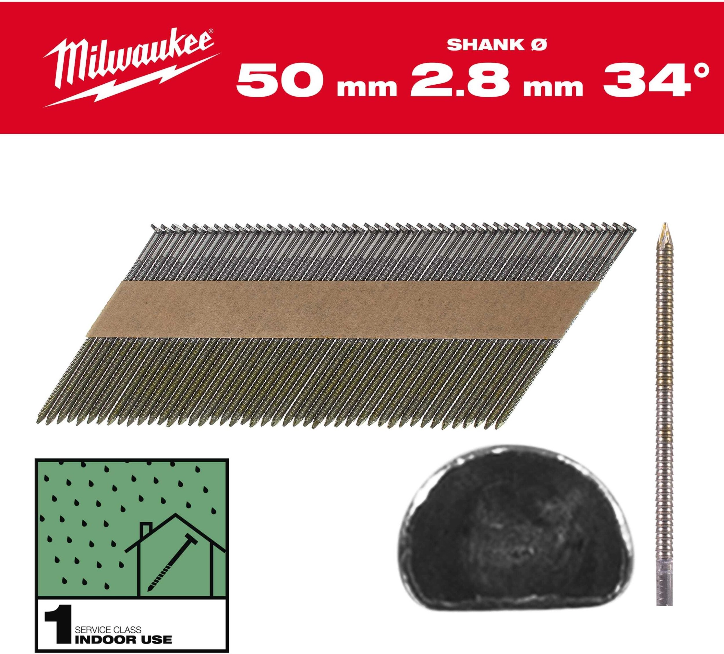 Lun Fix MILWAUKEE NAILS 34° ROUND
