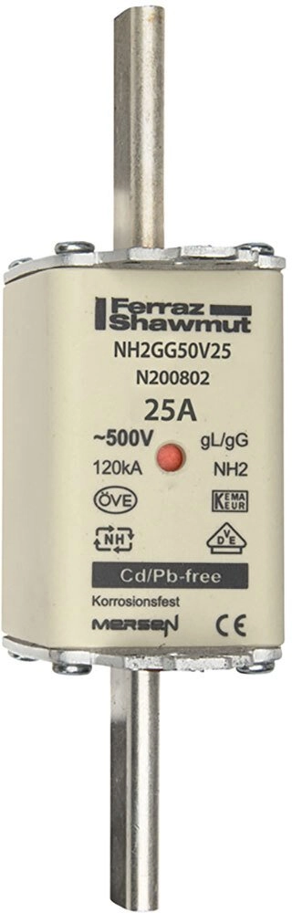 Fuse insert NH 2C 25A 500VAC