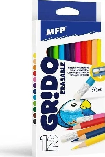 Triangular crayons with eraser and sharpener