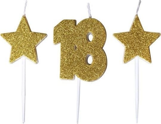 Birthday candles with stars 18 SH-588-18