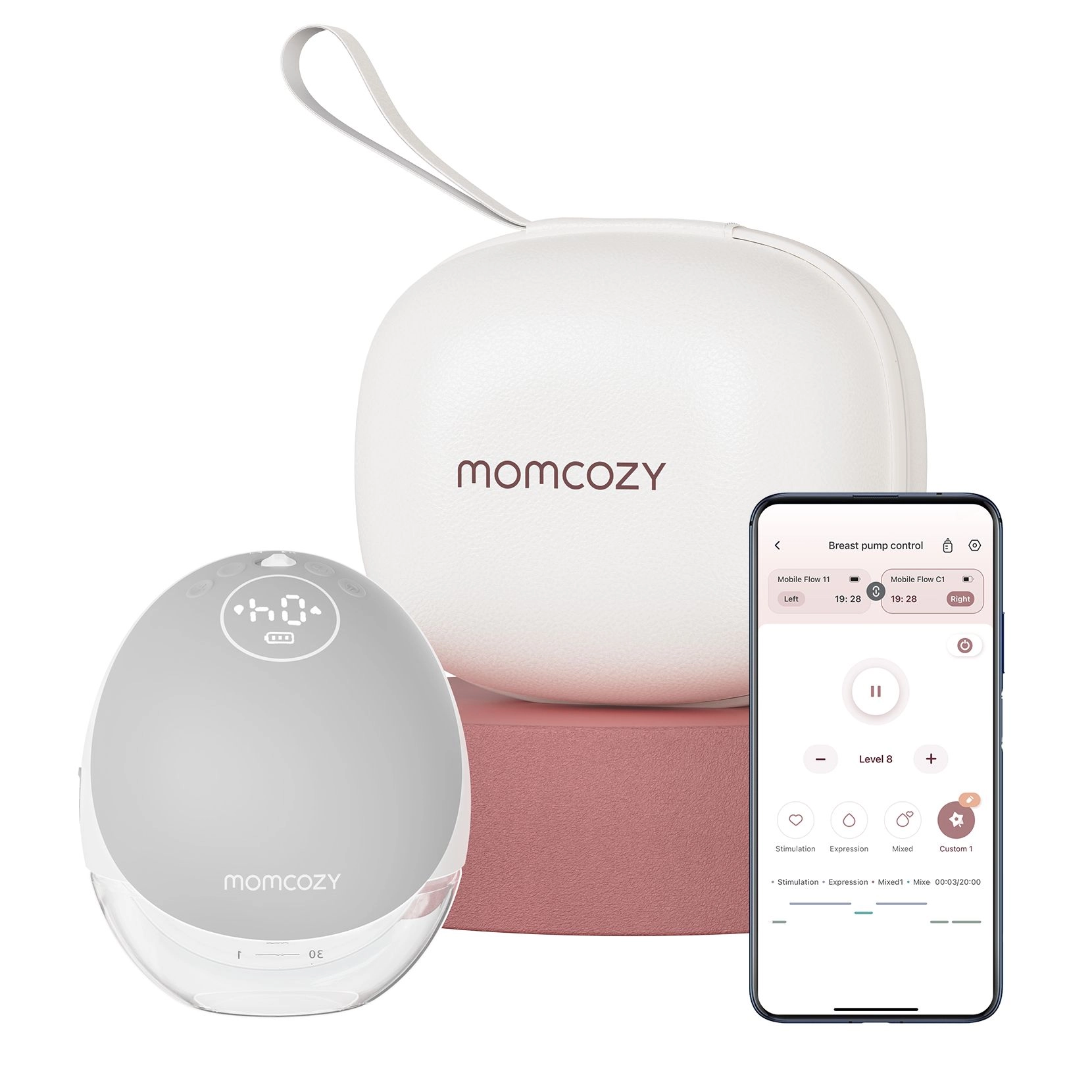 MOMCOZY M9 bezprzewodowy laktator szary –