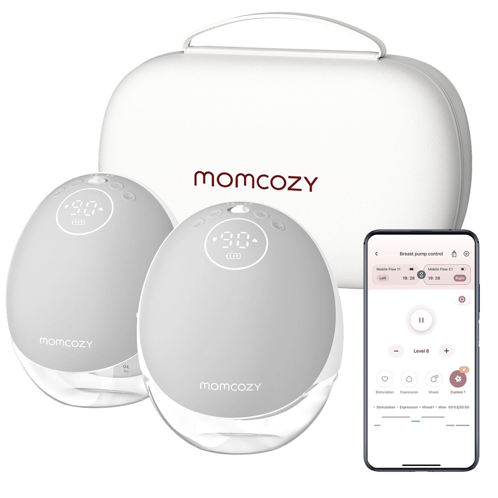 Momcozy M9 Double Breast Pump Gray