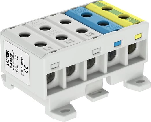 MOREK Terminal block 2.5-35mm2 grey-blue-yellow