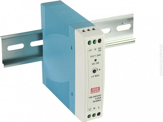 MEAN WELL MDR-20-24 barošanas avotu vienība 24 W Zils, Balts