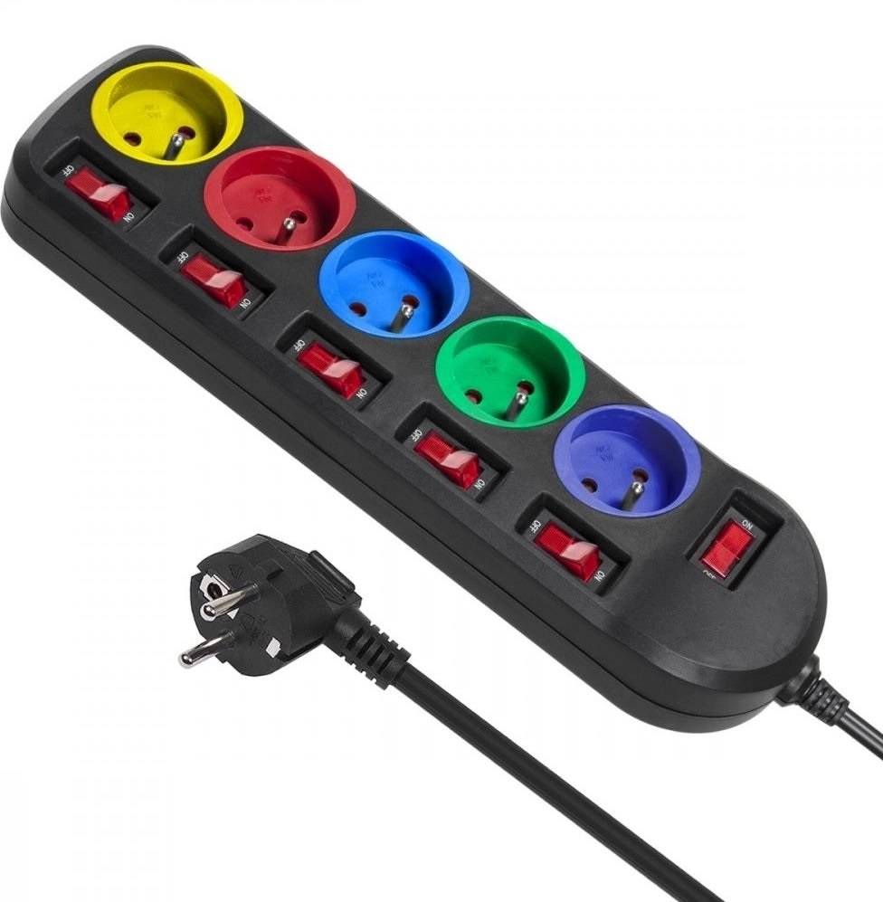 Maclean Energy power strip 5 sockets