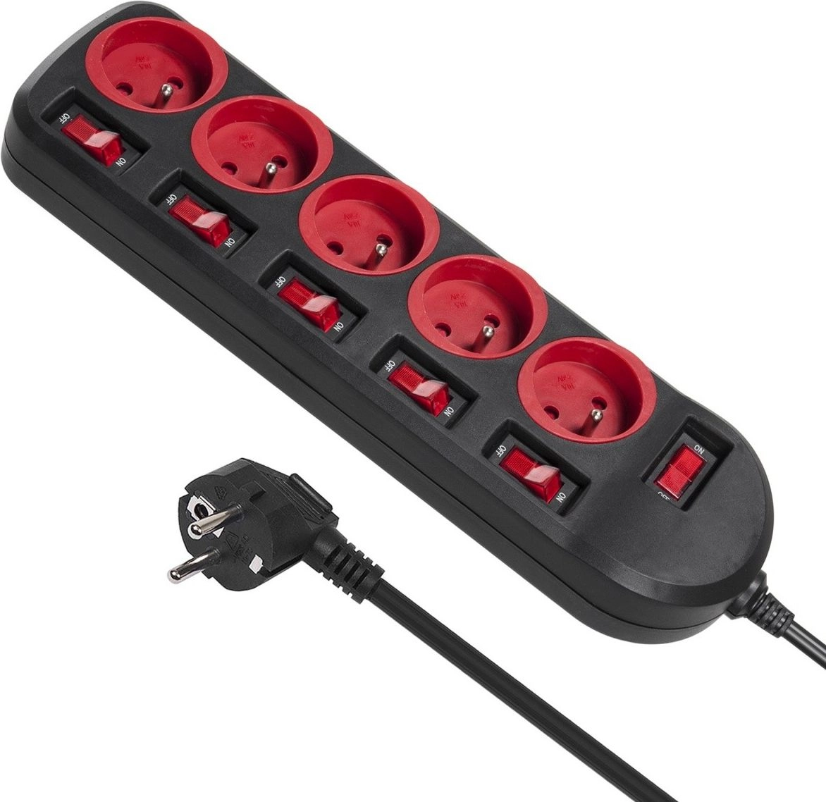 Maclean Energy power strip 5 sockets