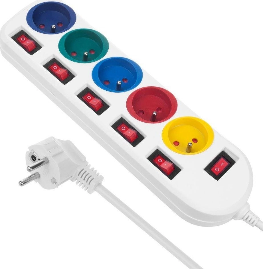 Power strip 5 socket with switches