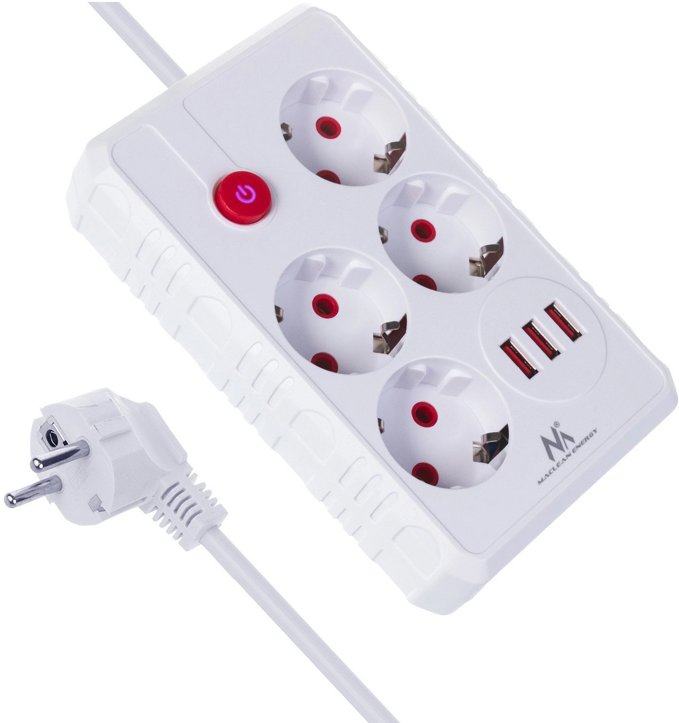 Maclean power strip  4-socket extension cable