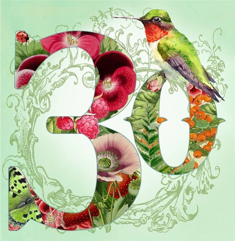 Square card with envelope Birthday 30