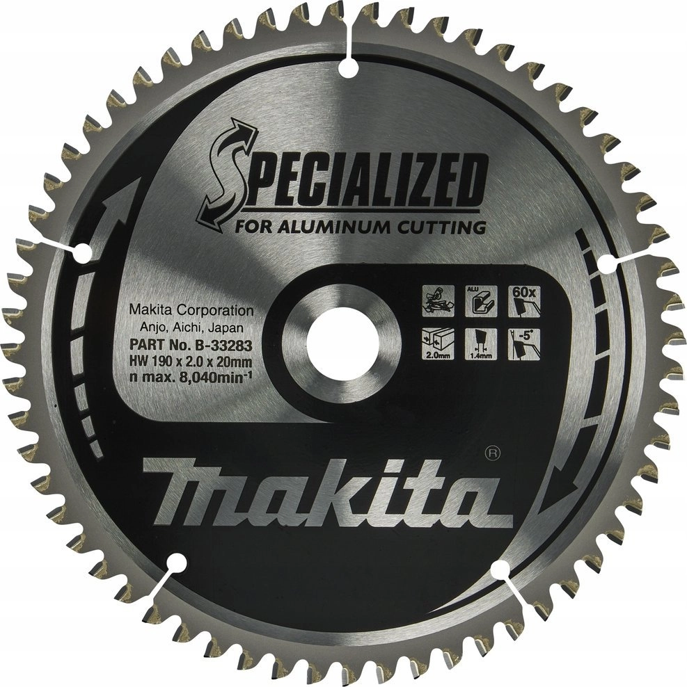 MAKITA PIŁA TARCZOWA 190x20x60z SPECJALIZED ALUMINIUM