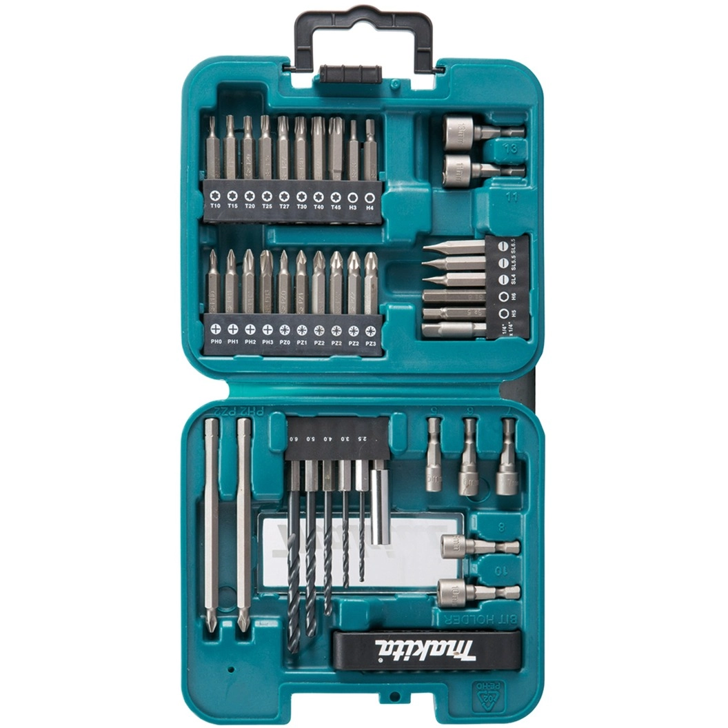 Makita drill and bit set D-58877