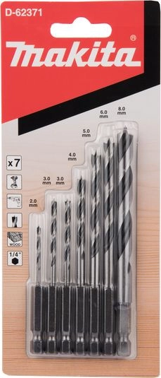 Makita wood drill set 7pcs 1/4