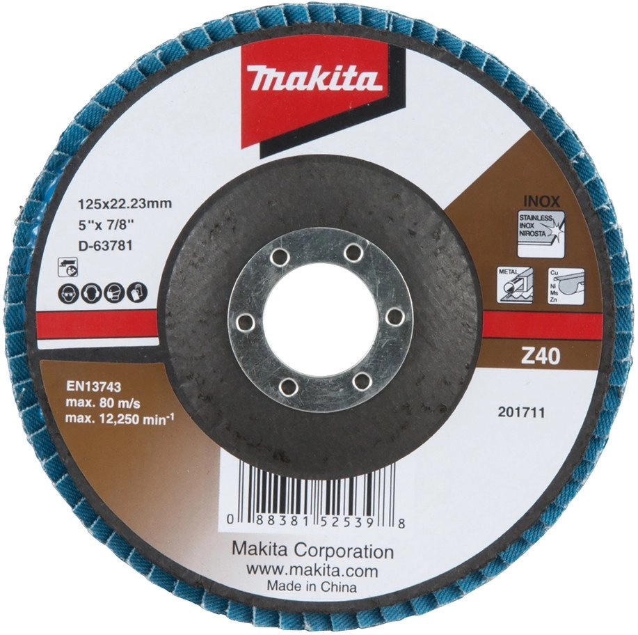 Makita Fächerschleifscheibe 125mm Z40 D-63781 0088381525398