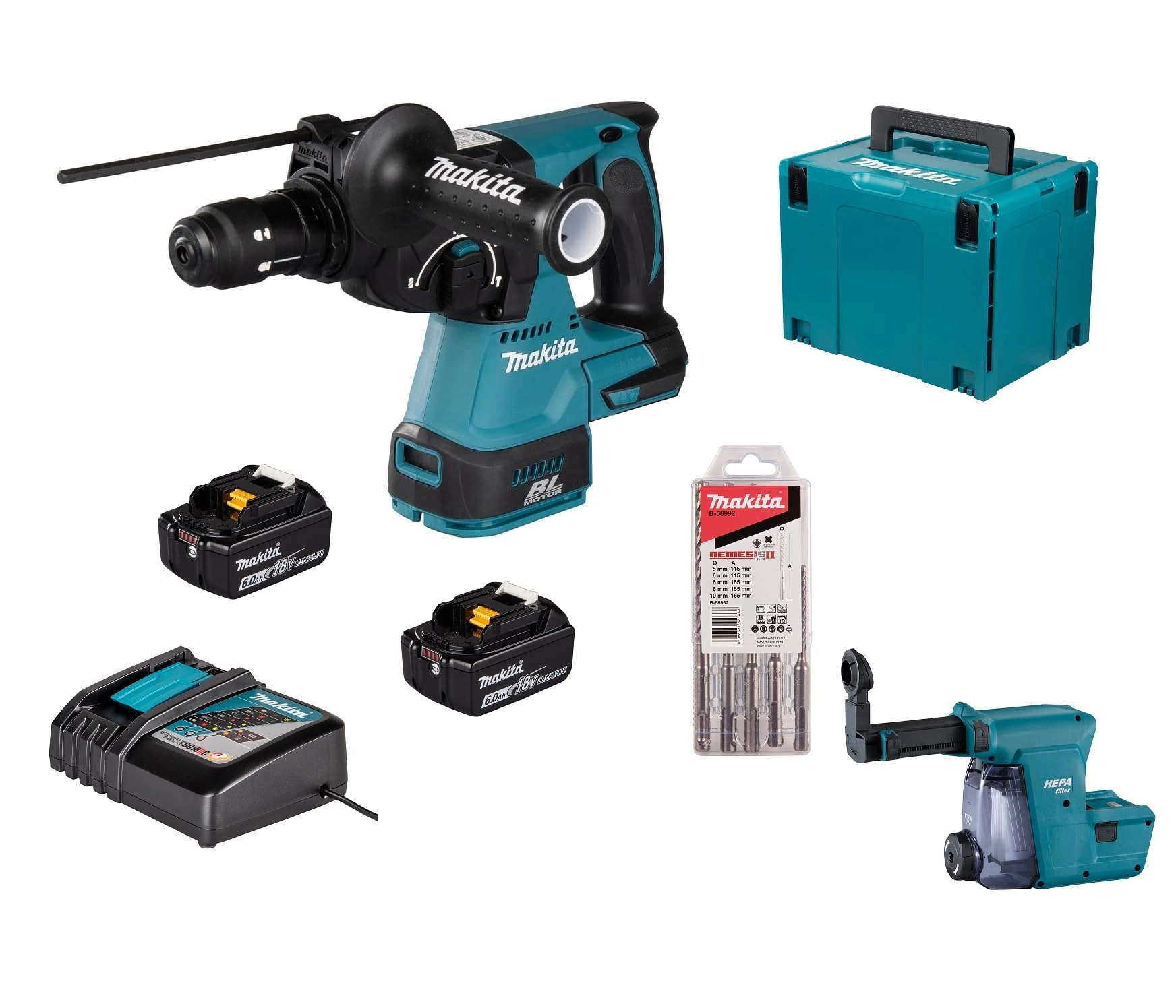 Makita DHR243JWX2 Akku-Kombihammer DHR243JWX2 0197050022370 197050022370