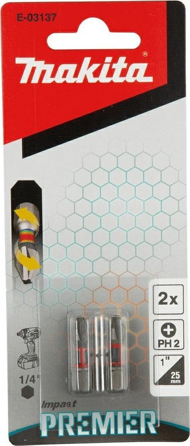 IMPACT TORSION SCREW BIT PH2-25MM 2PCS