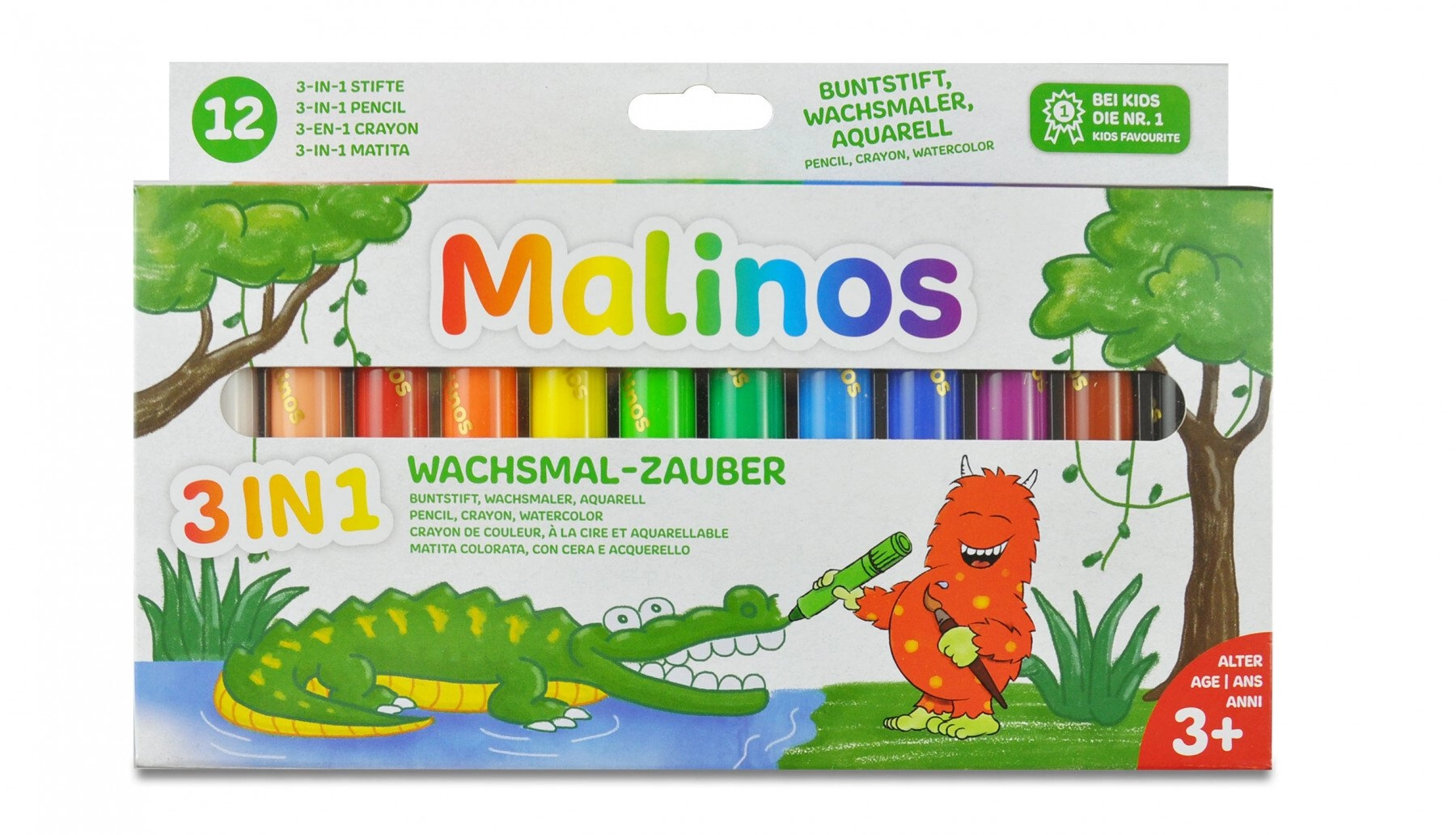 Malinos Wachsmalstifte Wachsmal-Zauber 12 Farben 3+