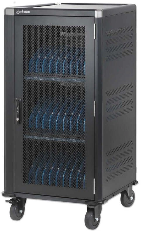 Manhattan Laptop Charging Cabinet Trolley/Cart via