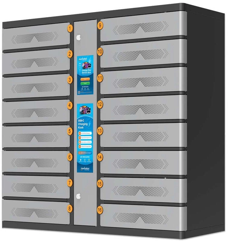 Manhattan Kiosk Laptop Charging Cabinet USB-C