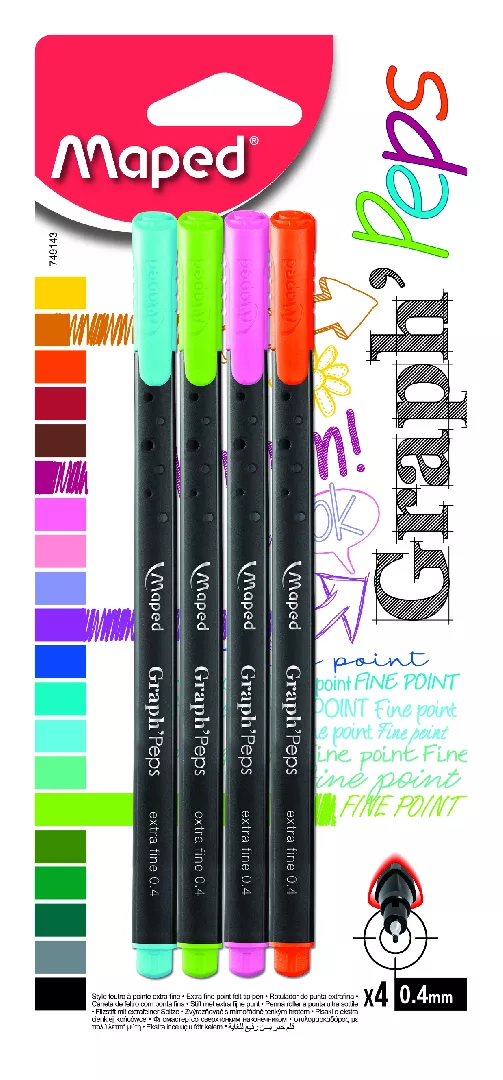 Maped 749143 fineliner Blue Green Orange