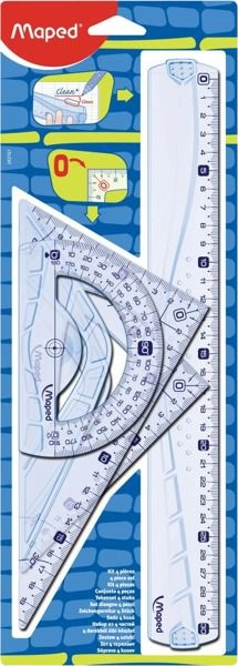 Geometric set of lines squares protractor