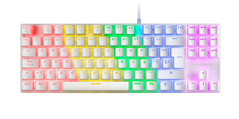 Mars Gaming MK80 tastatūra USB QWERTY ASV angļu balts