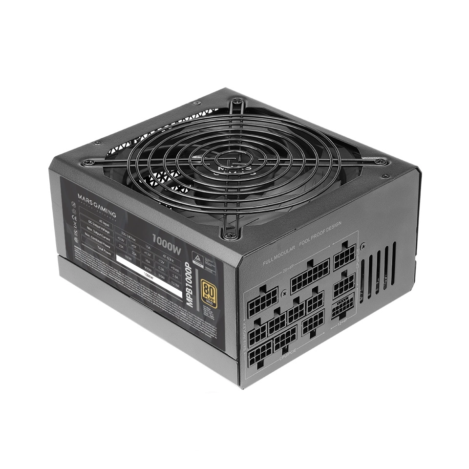 Mars Gaming MPB1000P barošanas bloks 1000 W 24-pin ATX ATX Black