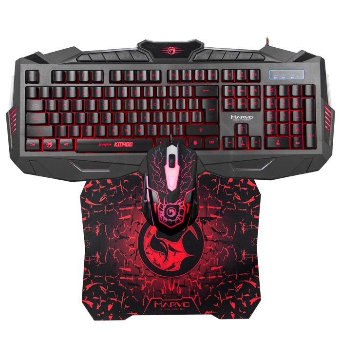 Marvo KM400+G1 tastatūra Pele iekļauta Gaming USB Black