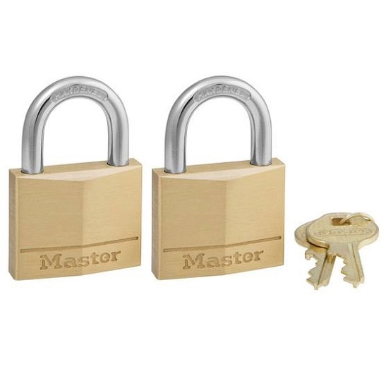 MasterLock Zestaw 2x Kłódka mosiężna 50mm