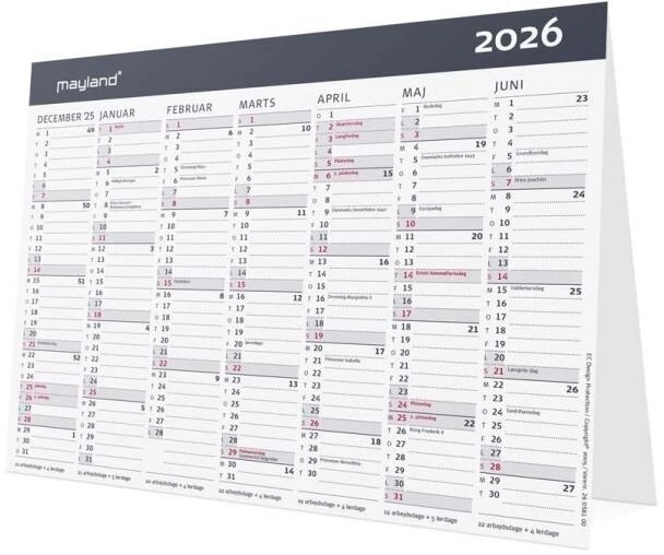 Mayland Office desk calendar Modern A5