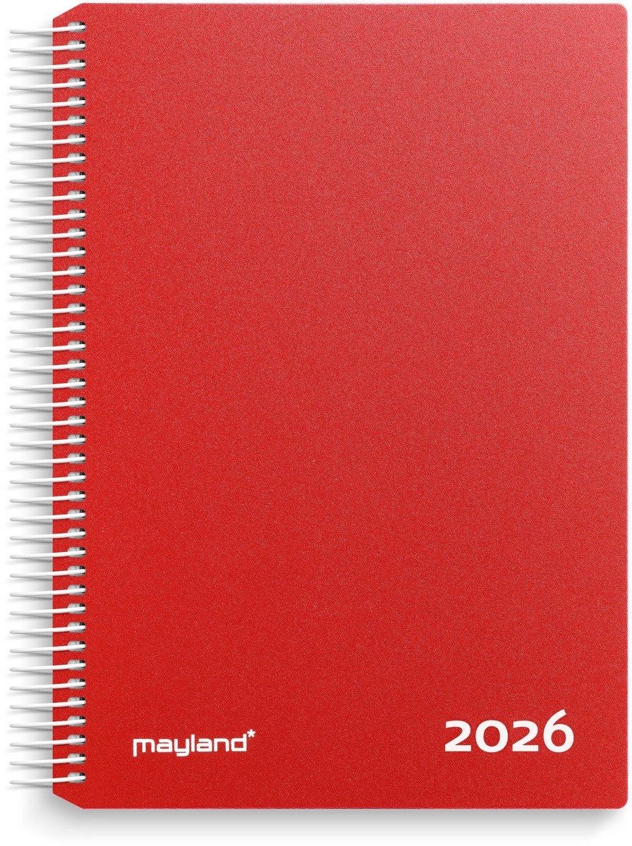 Timekalender rød PP-plast 2026 26218010 5700866218018