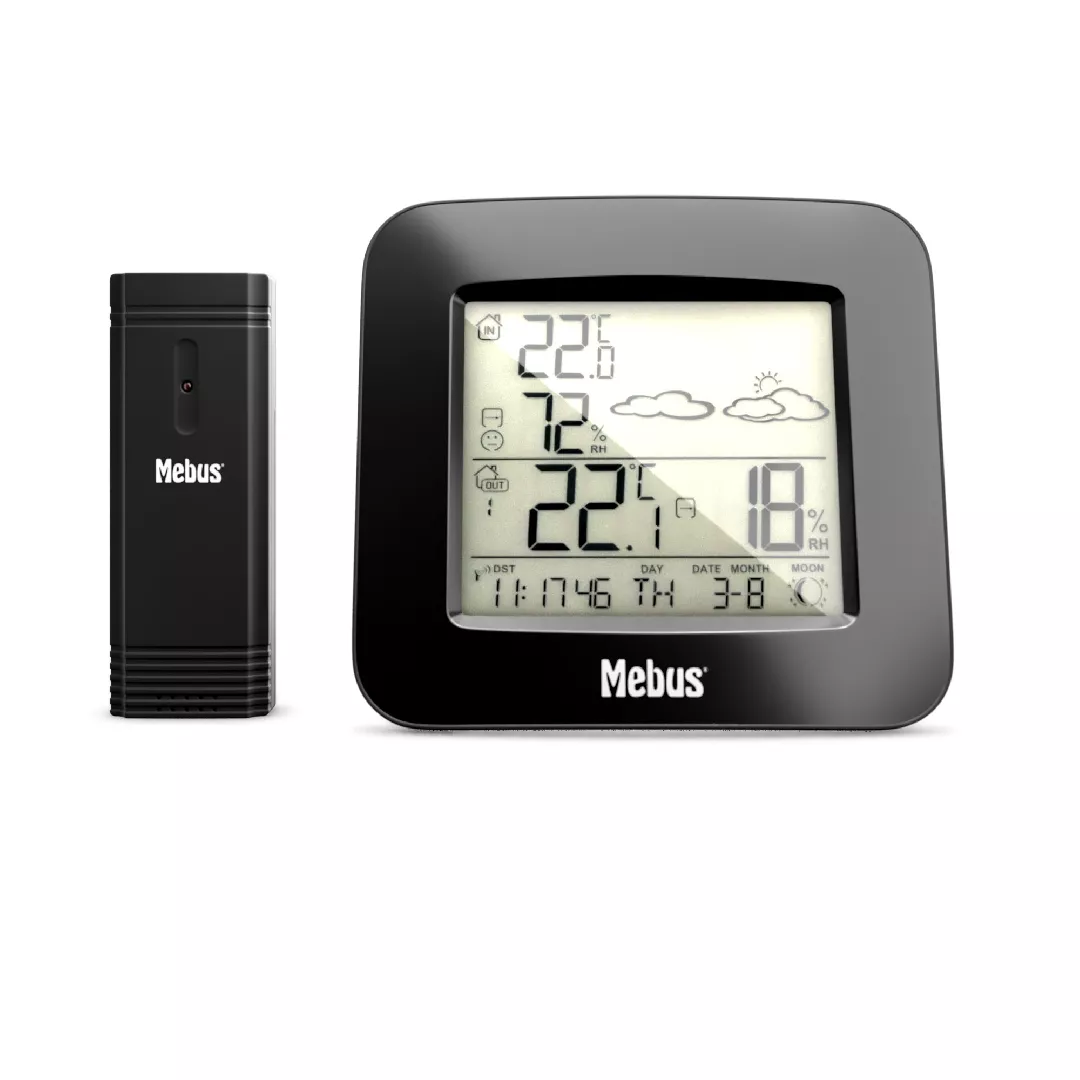 Mebus 40715 Funk-Wetterstation Black Battery 40715