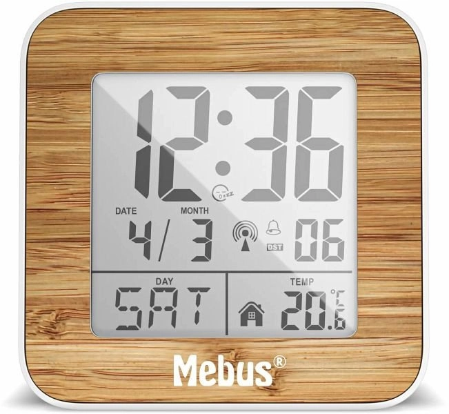 Mebus 27247 White/Wood Look Radio alarm