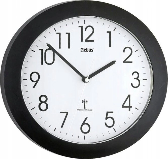 Mebus 52450 wireless wall clock black
