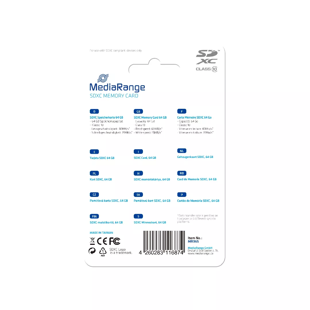 MediaRange MR965 memory card 64 GB