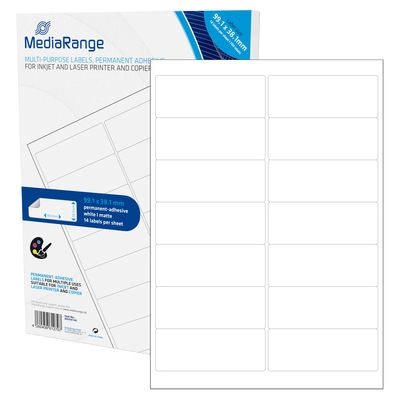 MediaRange MRINK146 self-adhesive label Permanent White