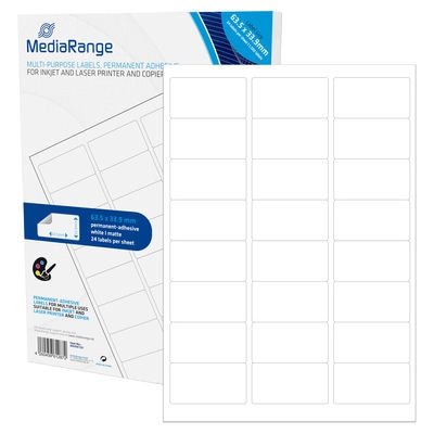 MediaRange MRINK150 self-adhesive label Permanent White