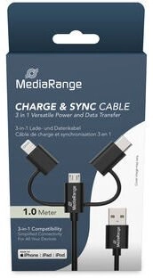 MediaRange 3-in-1 cable  micro USB  USB-C