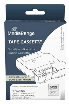 MediaRange Schriftbandka. Dymo D1/45010/S0720500 12mmx7m sw