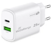 MediaRange GaN charging adapter 25W white