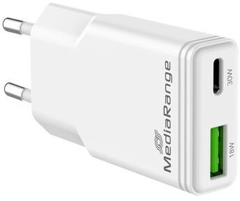 MediaRange charger 30W 2-port 1x USB-A/1x
