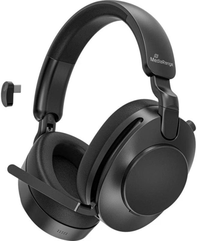 MediaRange Over-Ear Hybrid ANC Headphones Microphone