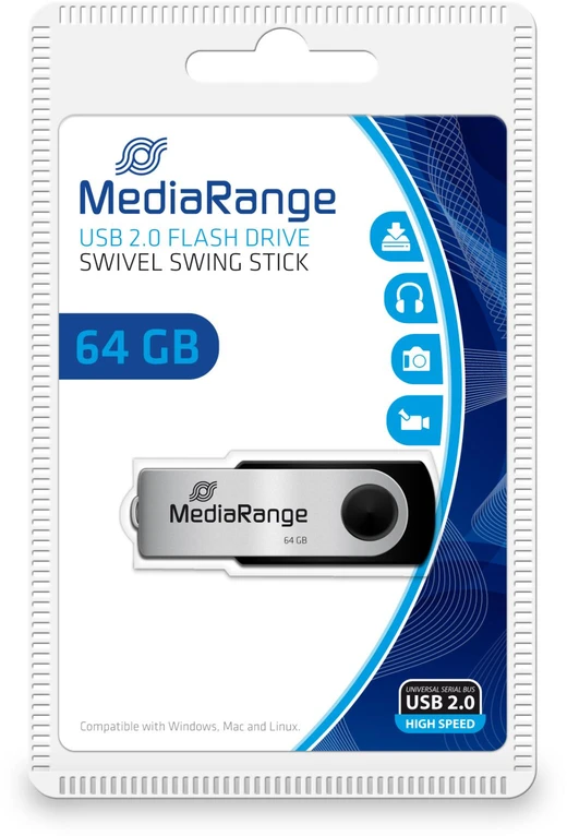 MEMORY DRIVE FLASH USB2 64GB/MR912 MEDIARANGE